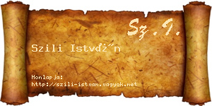 Szili István névjegykártya